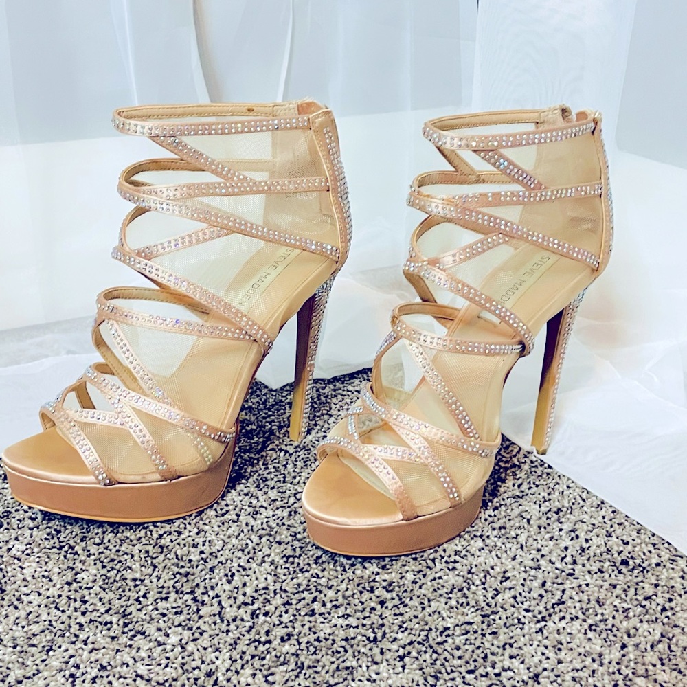 Steve Madden Nude Sparkle Heels